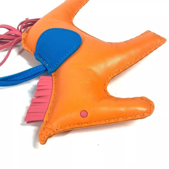 HERMES Bag Charm Rodeo GM Key Holder charm Anyo Miro blue/Orange x pink - Picture 10 of 10